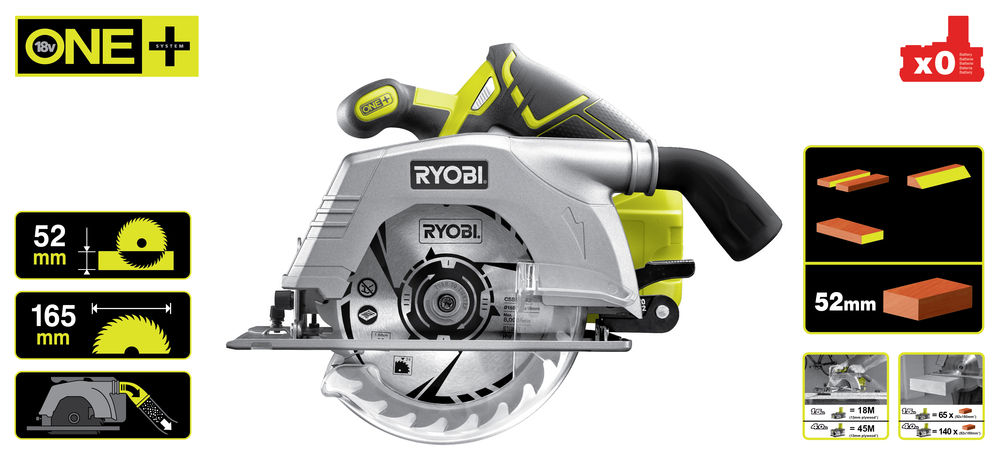 Пила циркулярная RYOBI R18CS-0 (без батареи) система ONE +