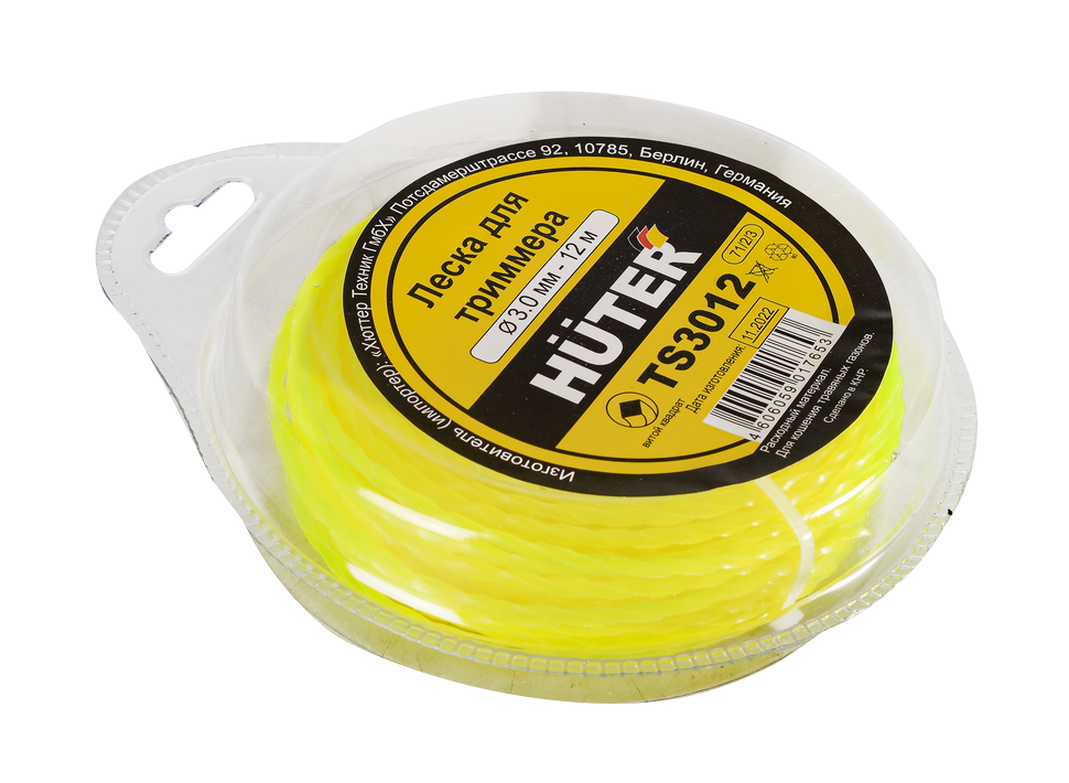 Леска (3.0 мм, 12 м; витой квадрат) Huter TS3012