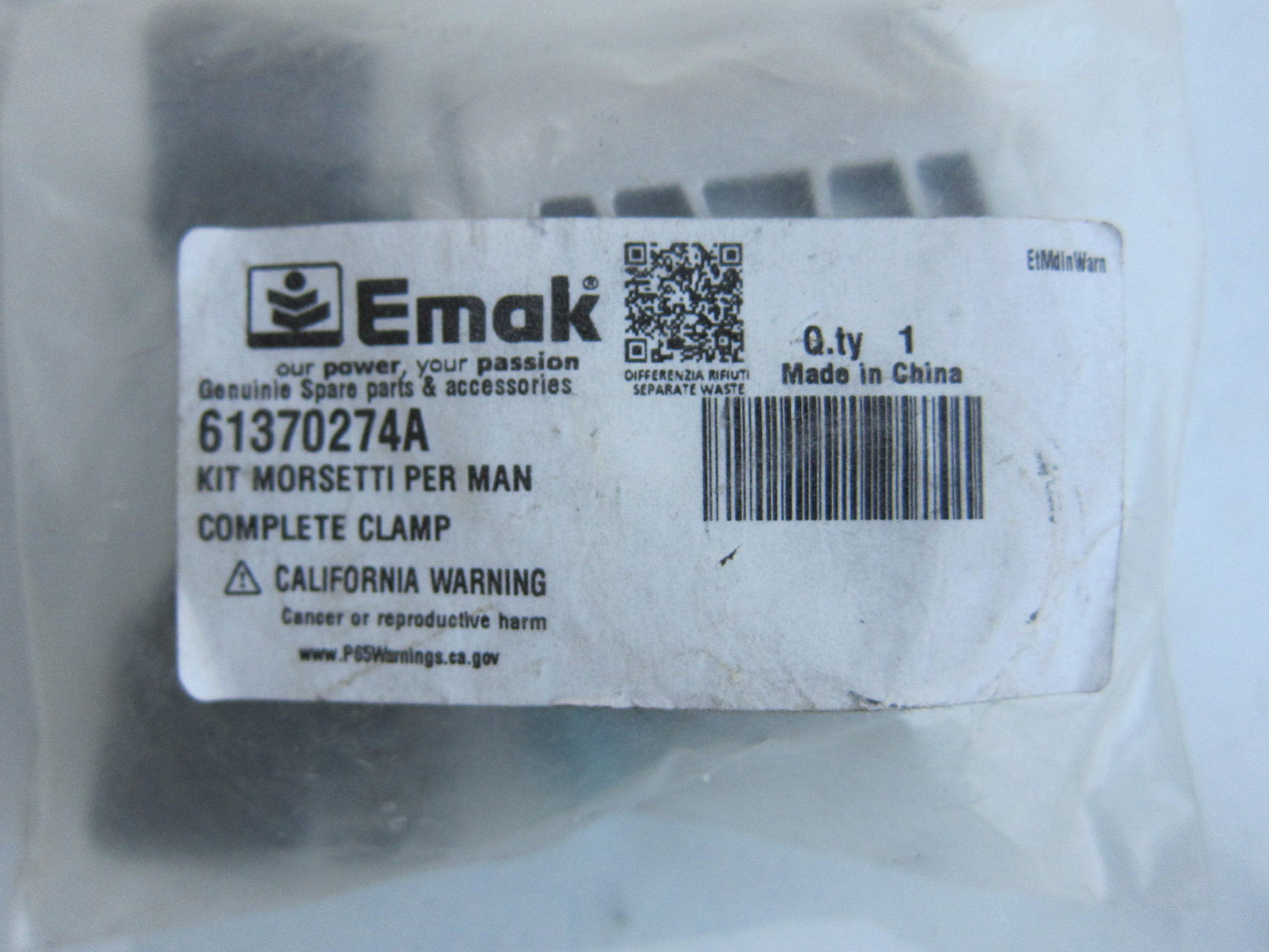 Держатель ручки efco (Комплект зажимов / COMPLETE CLAMP) 61370274A