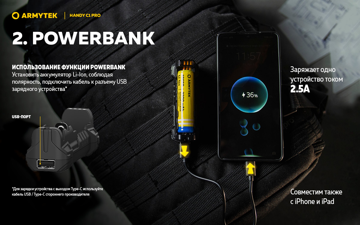 Зарядное устройство Armytek Handy C1 Pro