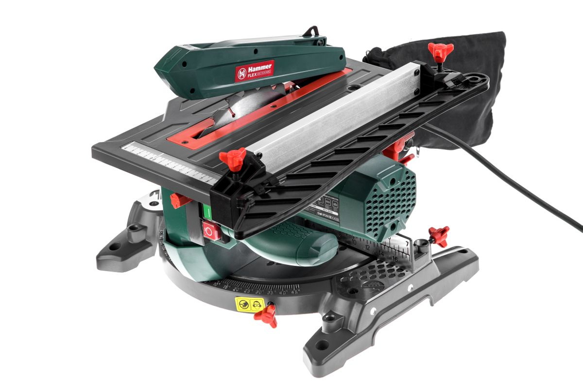 Пила торцовочная комбинированная ( + распиловочный стол) Hammer Flex STL1200/210C