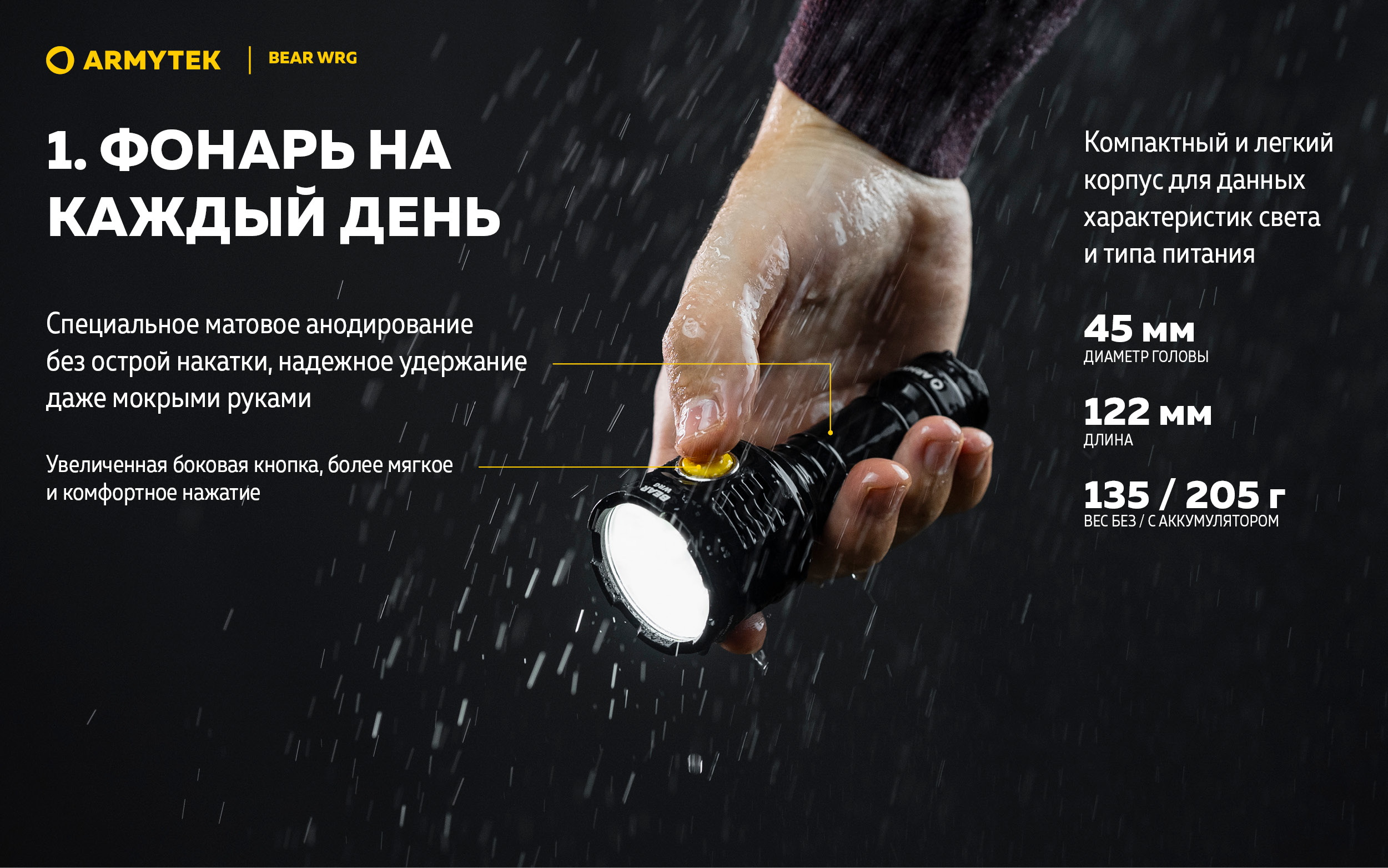 Фонарь Armytek Bear WRG
