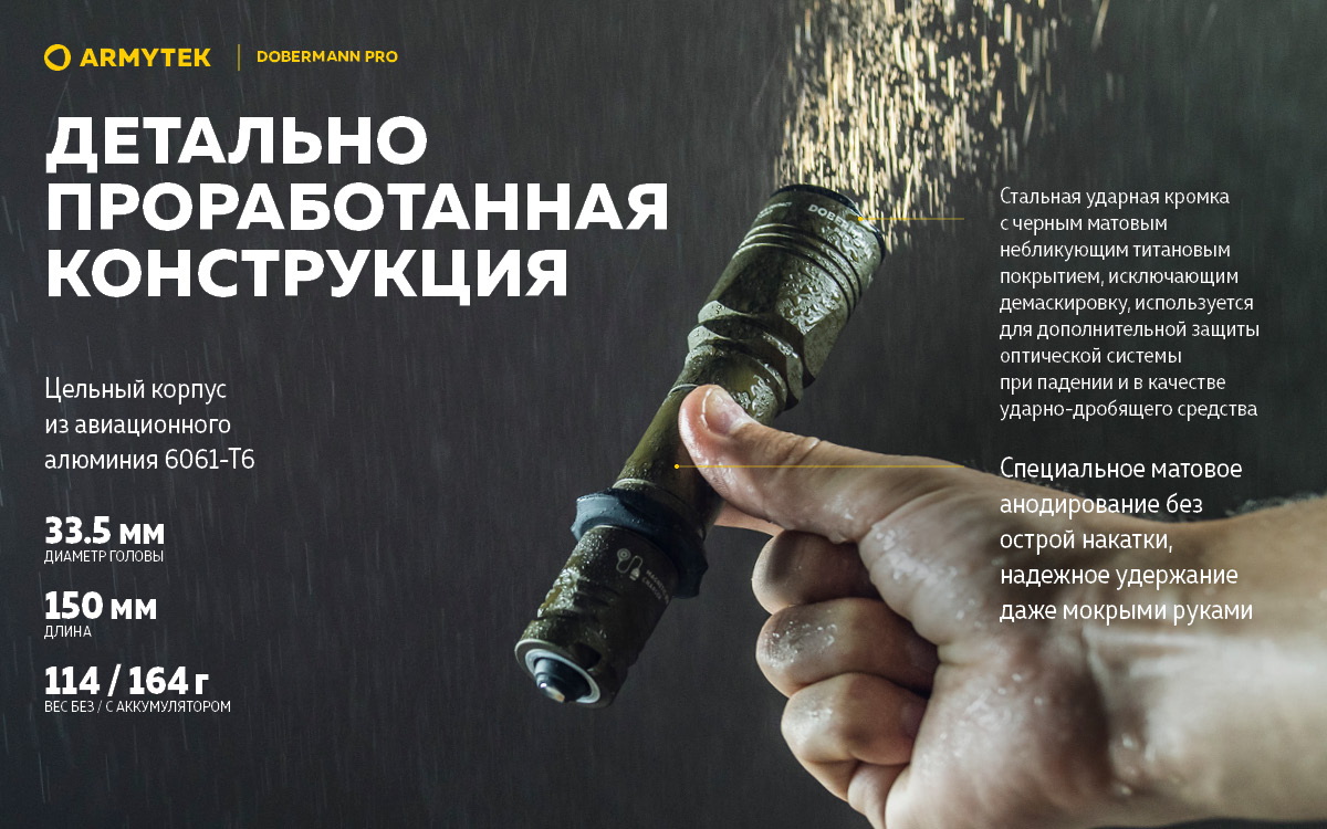 Фонарь Armytek Dobermann Pro Magnet USB Olive Теплый