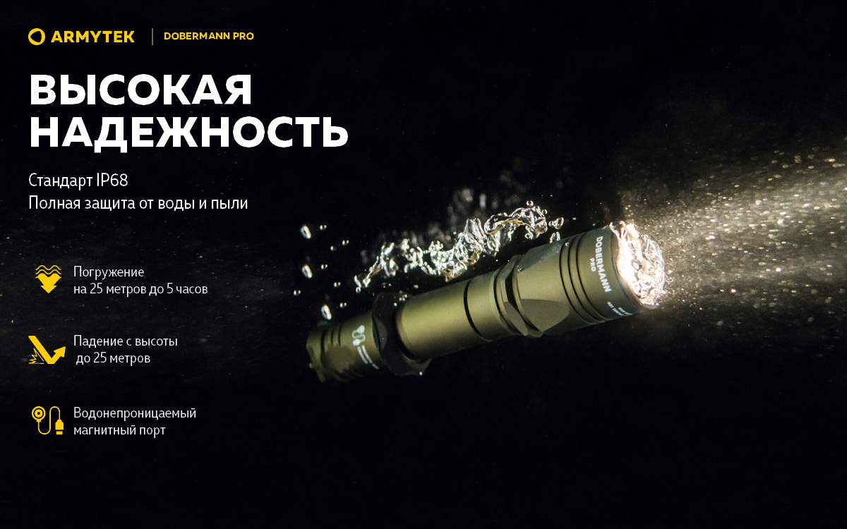 Фонарь Armytek Dobermann Pro Magnet USB Olive Теплый