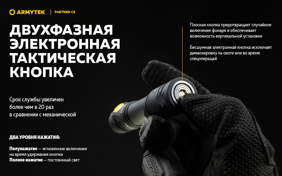 Фонарь Armytek Partner C2 Magnet USB Теплый