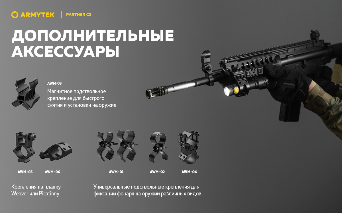 Фонарь Armytek Partner C2 Magnet USB Теплый