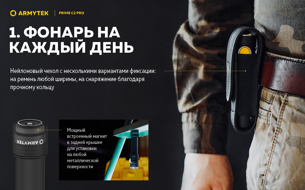 Фонарь Armytek Prime C2 Pro Magnet USB Теплый