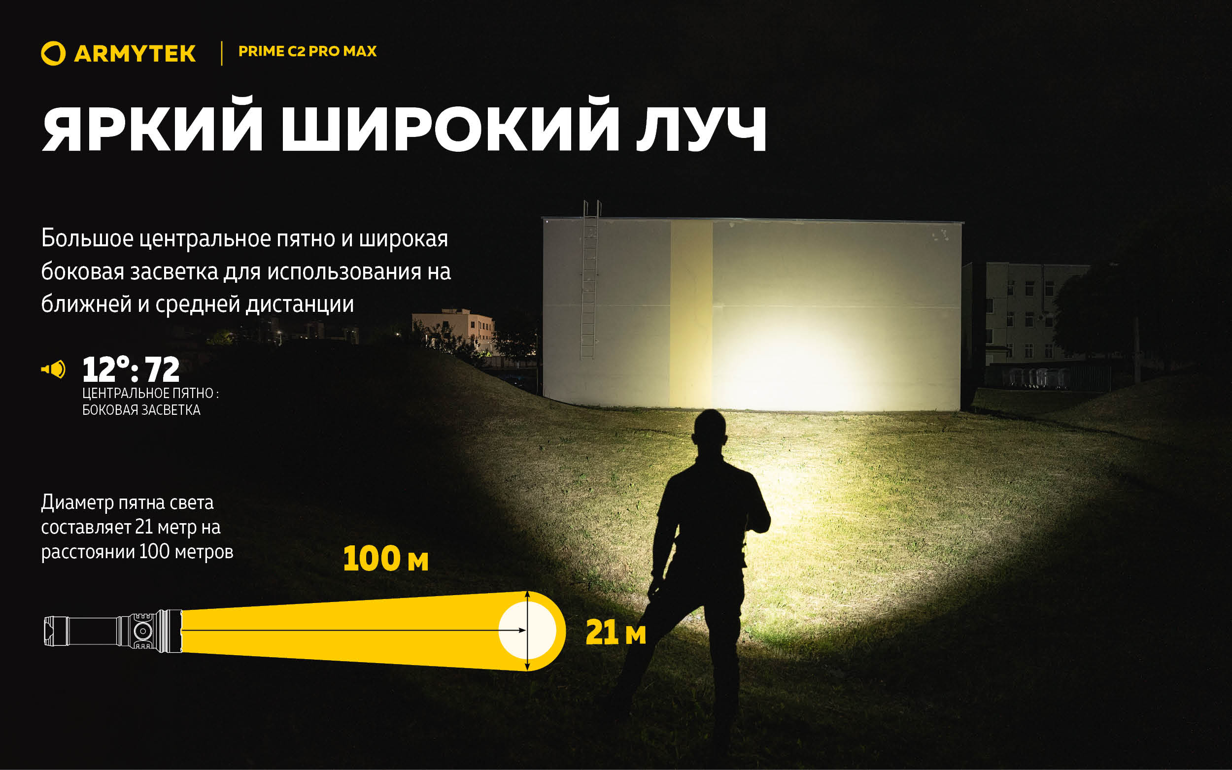 Фонарь Armytek Prime C2 Pro MAX Теплый