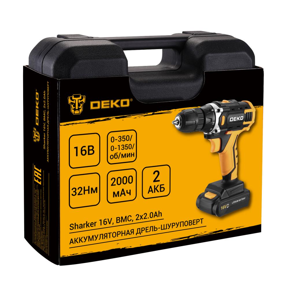 Дрель-шуруповерт аккумуляторная DEKO Sharker 16V 083-1108