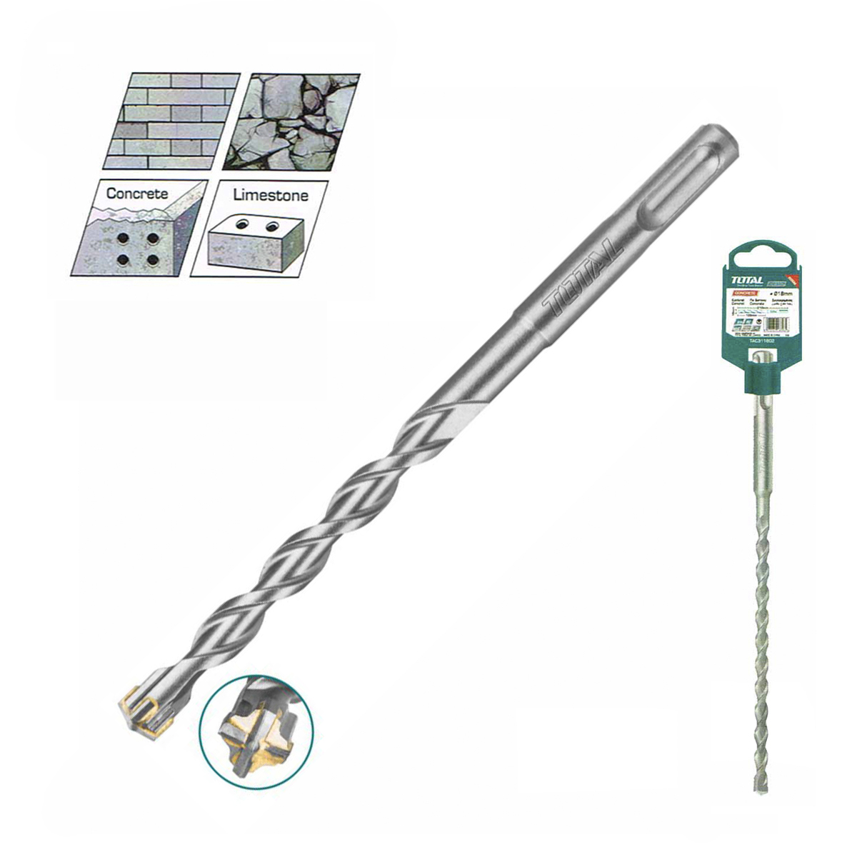 Бур SDS-plus 12x100x160 TOTAL TAC311202C