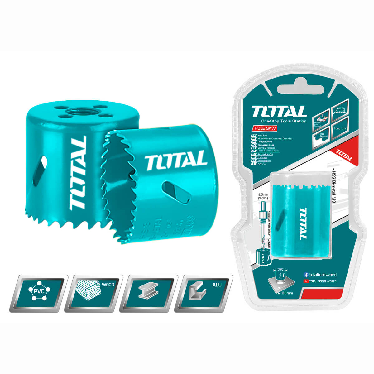 Коронка биметаллическая 64 мм TOTAL TAC410641