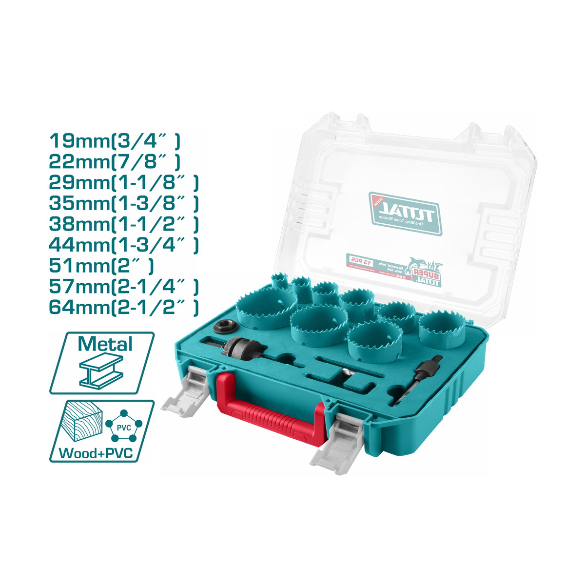 Набор биметаллических коронок TOTAL TACSH0132 (9 шт)