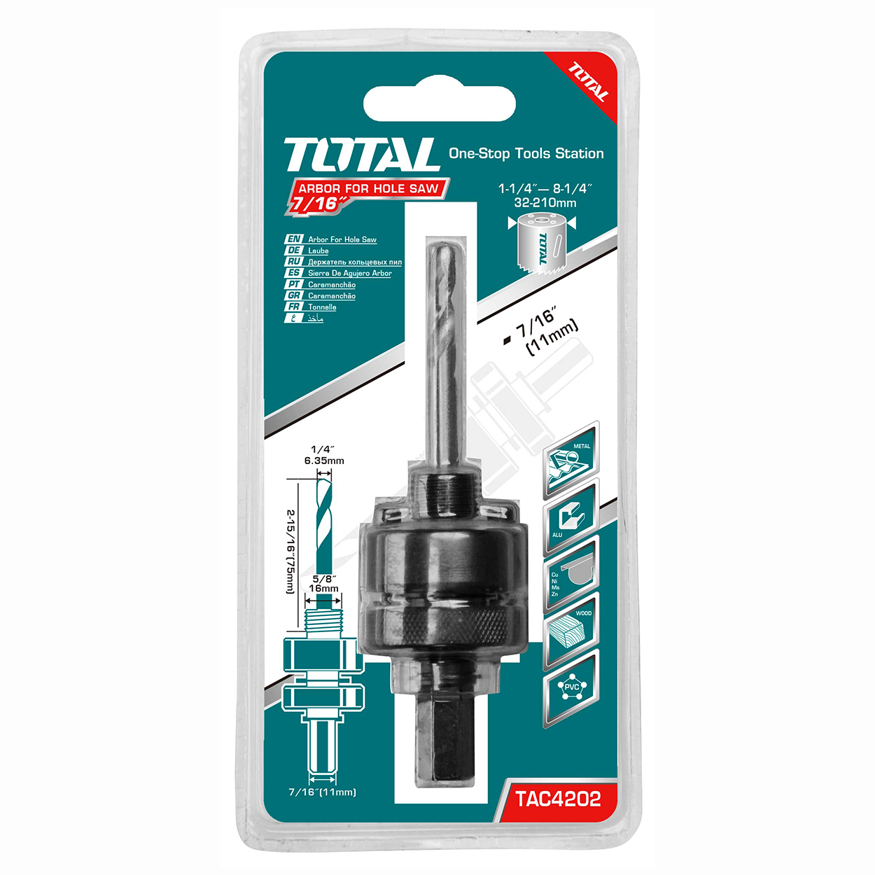 Сверло Hex 7/16 " для коронок TOTAL TAC4202