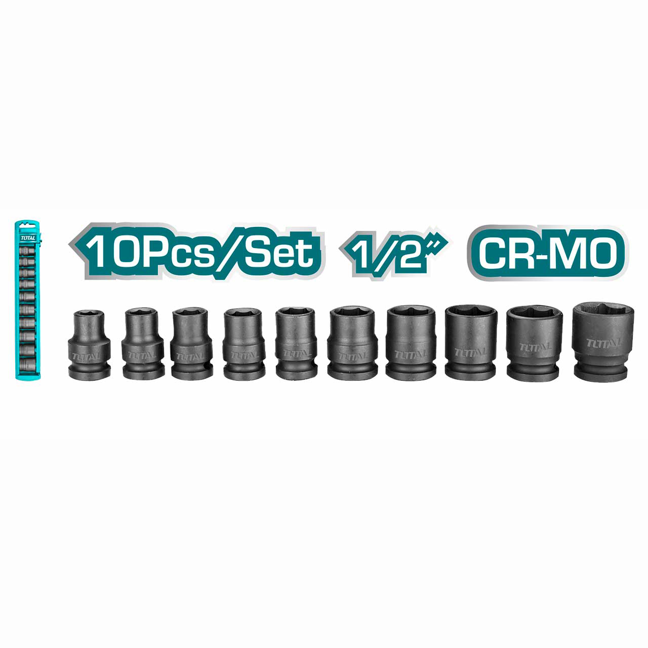 Набор ударных головок 1/2 " TOTAL THISTD12101 (10 предметов)