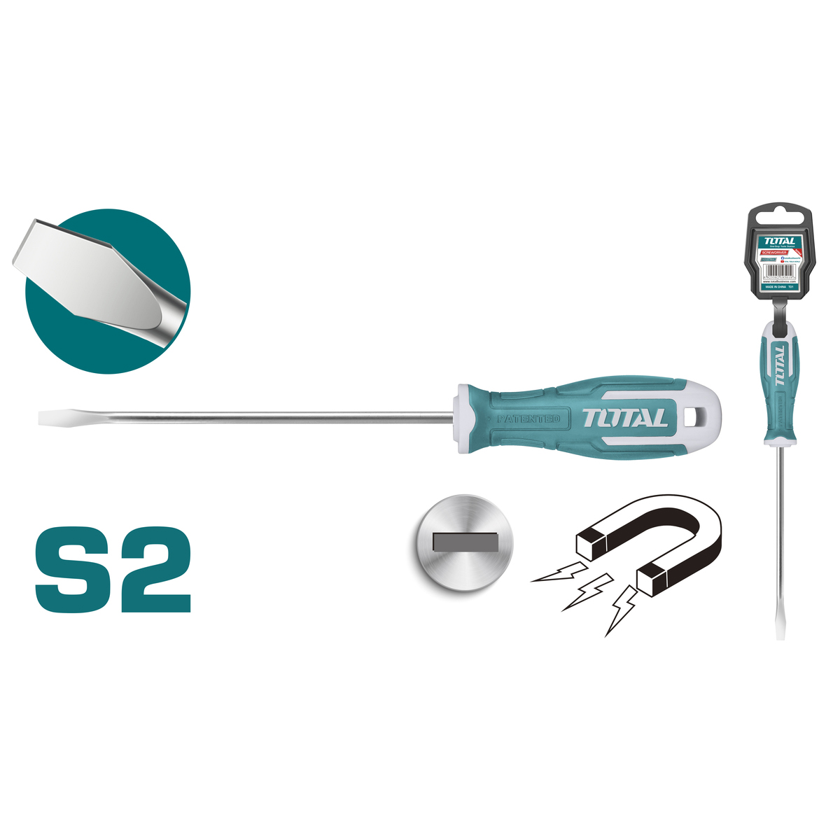 Отвертка шлицевая SL8 150 мм TOTAL THT268150