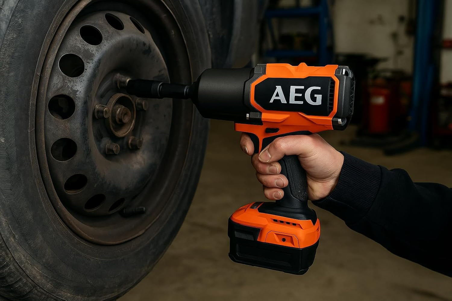 Гайковерт аккумуляторный AEG BSS18HTF34BL-0 (без батареи)
