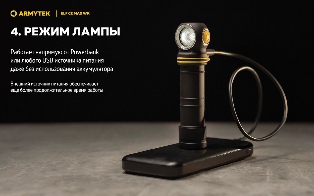 Фонарь Armytek Elf C2 Max WR USB-C Белый