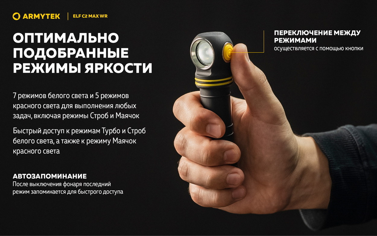 Фонарь Armytek Elf C2 Max WR USB-C Белый