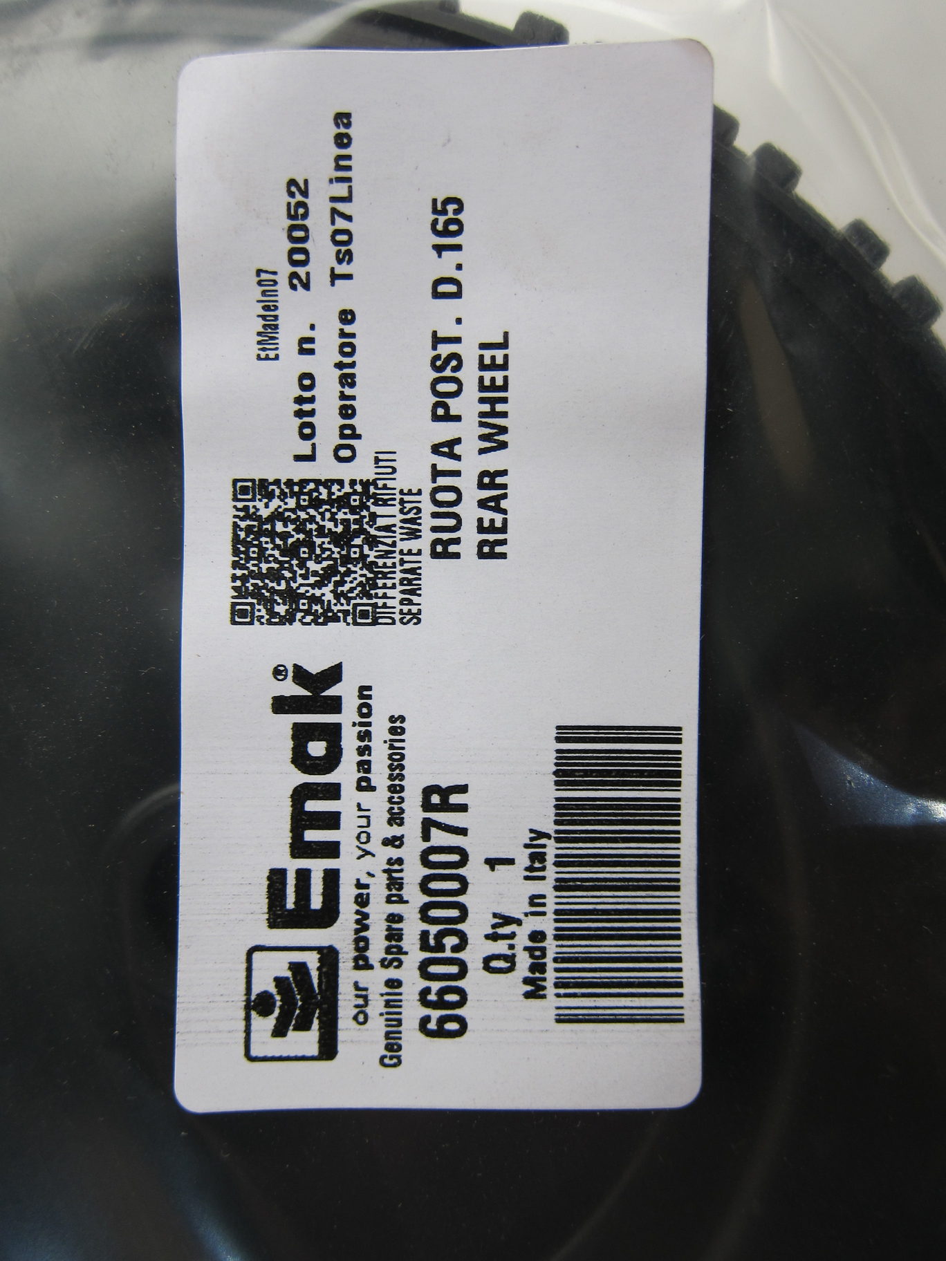 Колесо efco (Колесо заднее PR 35 - 40) 66050007R