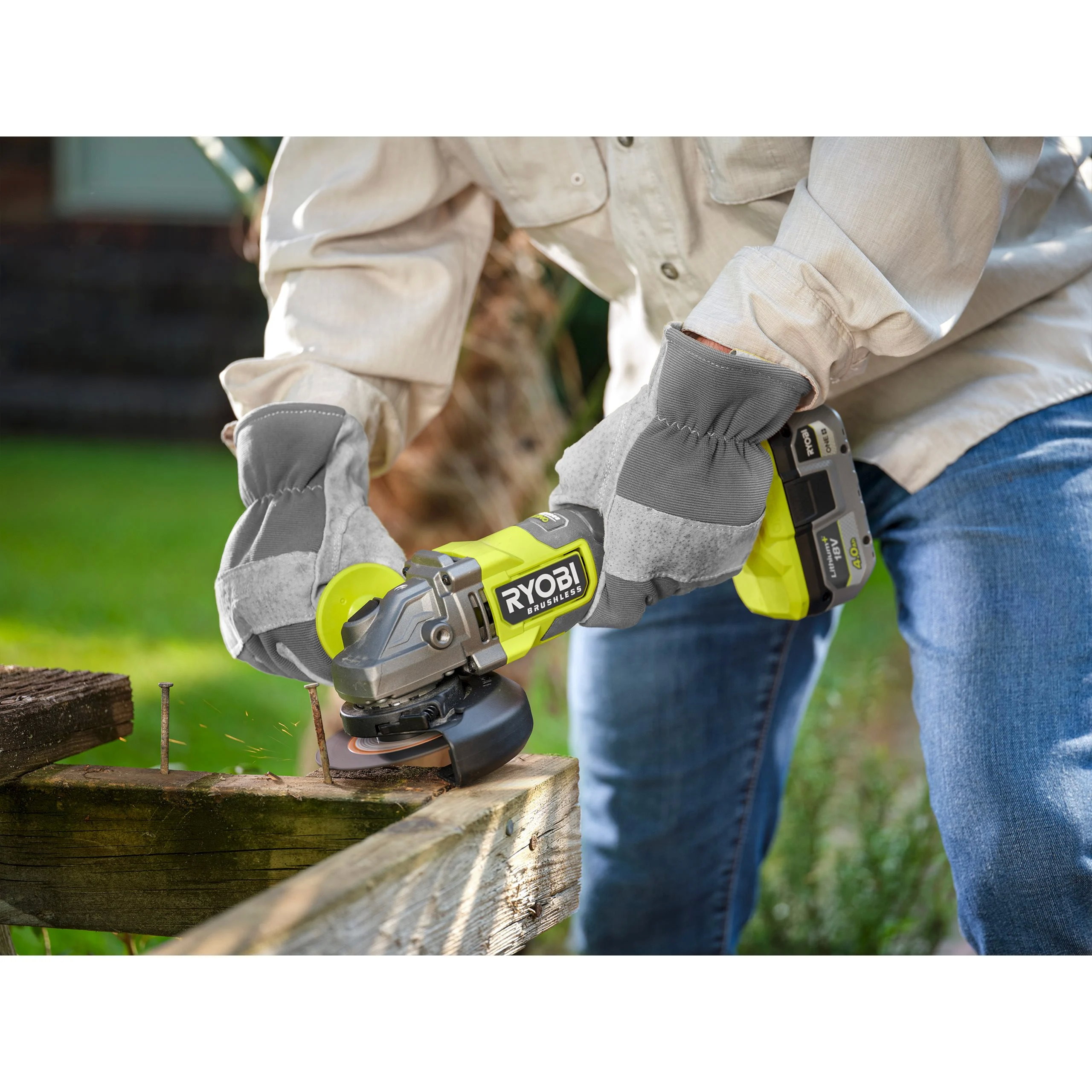 Углошлифмашина RYOBI RAG18BL-0 (без батареи) система ONE +